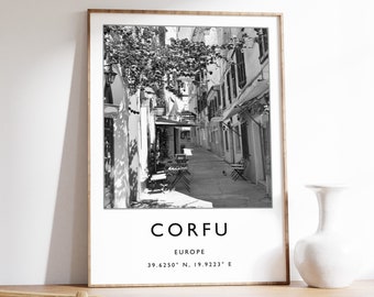 Corfu Travel Print, Corfu Travel Poster, Greece Travel Gift, Greek Islands Travel Art, City Art, Travel Decor, Photographic Print