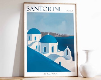 Santorini Poster, Santorini Travel Print, Greece Travel Poster, Greek Decor, City Art, Santorini Gift, Santorini Print, Greece Art