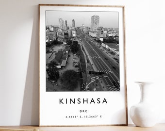 Kinshasa Travel Print, Kinshasa Travel Poster, African Travel Poster, Democratic Republic of Congo Travel Art Print, African Wall Art