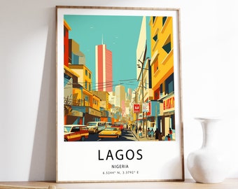 Lagos Nigeria Travel Poster: Vintage West African Wall Art