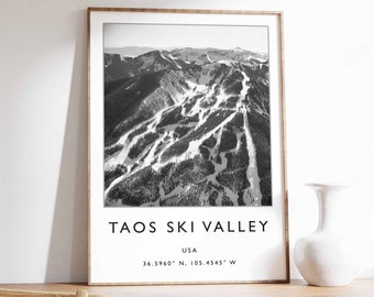 Taos Ski Valley Poster, Taos Ski Valley Print, USA Skiing Poster, New Mexico Skiing Print, Taos Ski Valley Gift, Skiing Travel Print