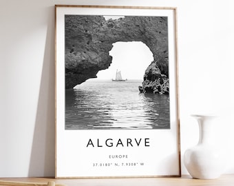 Algarve Travel Print, Portugal Travel Poster, Algarve Gift, Travel Art, Coastal Art, Seaside Decor, Travel Decor, Photographic Print