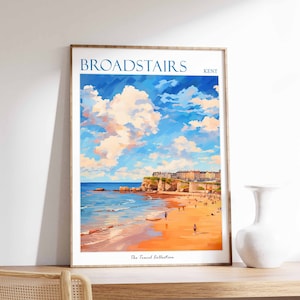 Broadstairs Poster, Broadstairs Travel Print, Kent Poster, Broadstairs Travel Poster, Beach Art, Broadstairs Gift, Coastal Decor
