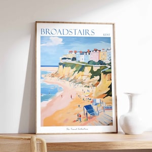 Broadstairs Poster, Broadstairs Travel Print, Kent Poster, Broadstairs Travel Poster, Beach Art, Broadstairs Gift, Coastal Decor