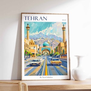 Tehran Poster, Tehran Travel Print, Tropical Decor, City Wall Art, Iranian Decor, Iran Travel Print, Tehran Gift, Tehran Travel Poster