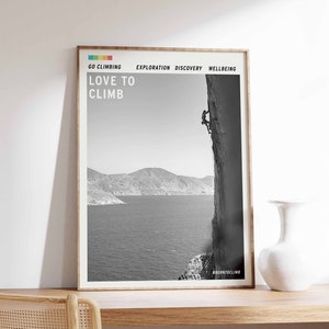 Climbing Poster, Climbing Print, Adventure Wall Art, Gift for Climber, Climbing Gift, Outdoor Wall Art, Nature Wall Art, A1/A2/A3/A4