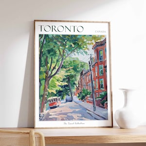 Póster de Toronto, Impresión de viaje a Toronto, Decoración tropical, Arte mural urbano, Decoración canadiense, Impresión de viaje a Canadá, Regalo de Toronto