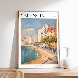 Valencia Poster, Valencia Travel Print, Tropical Decor, City Wall Art, French Decor, France Travel Print, Valencia Gift