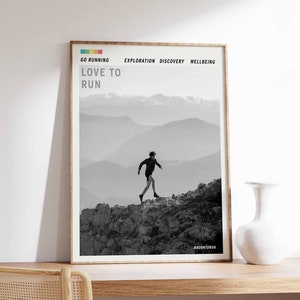 Running Poster, Jogging Print, Adventure Wall Art, Gift for Runner, Running Gift, Outdoor Wall Art, Nature Wall Art, A1/A2/A3/A4