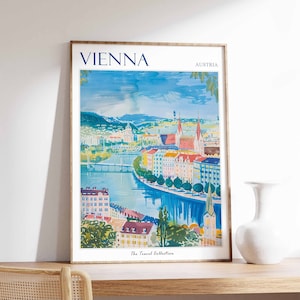 Vienna Poster, Vienna Travel Print, Tropical Decor, Sea Wall Art, Austrian Decor, Austria Travel Print, Vienna Gift, Vienna Travel Poster