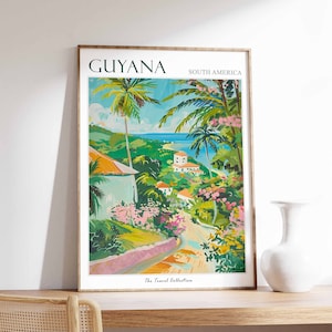 Guyana Travel Poster: Tropical South American Art Print