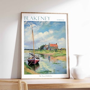 Blakeney Poster, Blakeney Travel Print, Norfolk Poster, Blakeney Travel Poster, Beach Art, Blakeney Gift, Coastal Decor, Seaside art