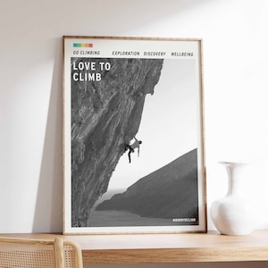 Climbing Poster, Climbing Print, Adventure Wall Art, Gift for Climber, Climbing Gift, Outdoor Wall Art, Nature Wall Art, A1/A2/A3/A4