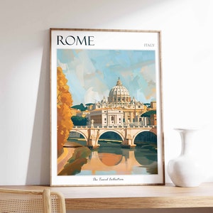 Rome Poster, Rome Travel Print, Tropical Decor, City Wall Art, Italian Decor, Italy Travel Print, Rome Gift, Rome Travel Poster