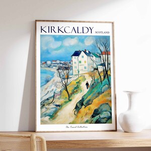 Kirkcaldy Poster, Kirkcaldy Travel Print, Scotland Travel Poster, Scottish Decor, Tropical Decor, Kirkcaldy Gift, Kirkcaldy Travel Poster