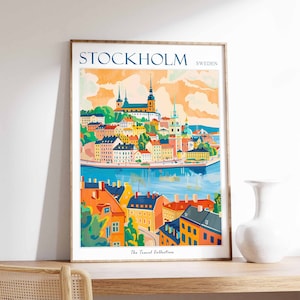 Stockholm Poster, Stockholm Travel Print, Tropical Decor, City Wall Art, Swedish Decor, Sweden Travel Print, Stockholm Gift