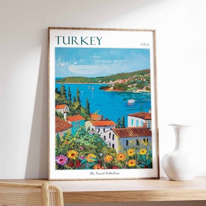 Turkey Poster, Turkey Travel Print, Turkish Decor, Tropical Decor, Botanical Art, Islamic Gift, Islamic Art, Turkish Wall Art, Turkish Gift