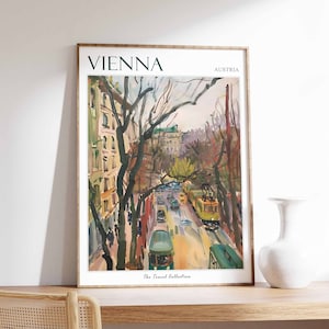Vienna Poster, Vienna Travel Print, Tropical Decor, City Wall Art, Austrian Decor, Austria Travel Print, Vienna Gift, Vienna Travel Poster