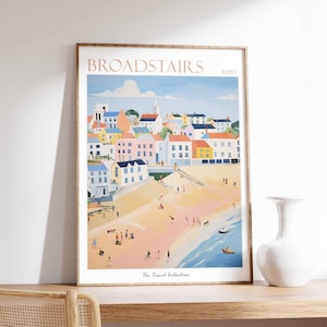 Broadstairs Poster, Broadstairs Travel Print, Kent Poster, Broadstairs Travel Poster, Beach Art, Broadstairs Gift, Coastal Decor