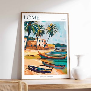 Póster de Lomé, Impresión de viaje a Lomé, Póster de viaje a Togo, Decoración africana, Arte de Togo, Regalo de Lomé, Regalo africano, Póster de viaje a Togo