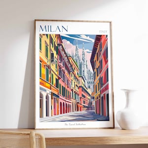 Milan Poster, Milan Travel Print, Italian Travel Poster, Tropical Decor, Botanical Print, Milan Gift, Italy Travelk Poster, Italy Travel Art
