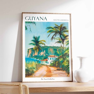 Guyana Travel Poster: Tropical Rainforest Art Print