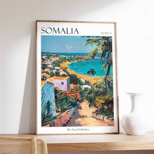 Somalia Poster, Somalia Travel Print, Somalian Travel Poster, African Decor, Tropical Decor, Botanical Art, African Gift, Somalian Gift