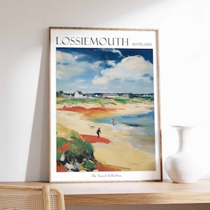 Lossiemouth Poster, Lossiemouth Travel Print, Scotland Travel Poster, Scottish Decor, Tropical Decor, Sea Print, Lossiemouth Travel Poster