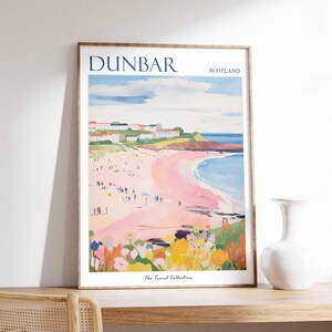 Dunbar Poster, Dunbar Travel Print, Scotland Travel Poster, Scottish Decor, Tropical Decor, Sea Print, Dunbar Gift, Dunbar Travel poster