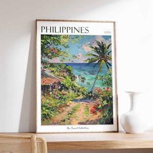 Philippines Travel Poster: Tropical Beach Wall Art