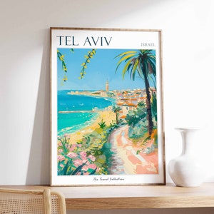 Tel Aviv Poster, Tel Aviv Travel Print, Israeli Decor, Jewish Wall Art, Israel Travel Poster, Israel Gift, Tel Aviv Art, Jewish Gift