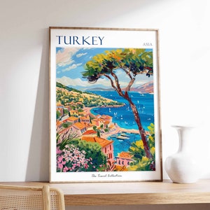 Turkey Poster, Turkey Travel Print, Turkish Decor, Tropical Decor, Botanical Art, Islamic Gift, Islamic Art, Turkish Wall Art, Turkish Gift