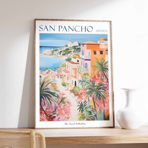 Póster de San Pancho, Impresión de viaje de San Pancho, Regalo mexicano, Arte mural tropical, Póster de viaje mexicano, Arte mural exótico, Regalo de San Pancho