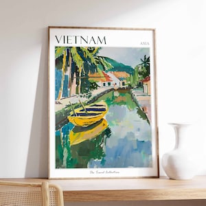 Vietnam Poster, Vietnam Travel Print, Vietnamese Decor, Tropical Wall Art, Botanical Print, Asian Art, Asian Gift, Vietnamese Travel Print