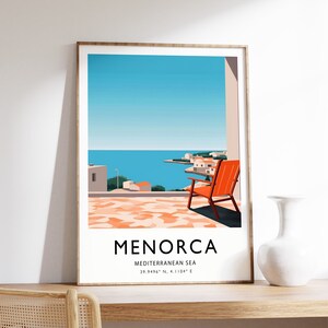 Menorca Travel Print, Spain Travel Poster, Spanish Travel Print, Travel Art, Travel Poster, Colourful Travel Print, Travel Art