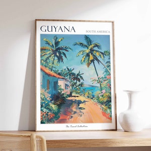 Guyana Travel Poster: Tropical South American Art Print