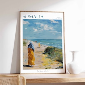 Somalia Poster, Somalia Travel Print, Somalian Travel Poster, African Decor, Tropical Decor, Botanical Art, African Gift, Somalian Gift