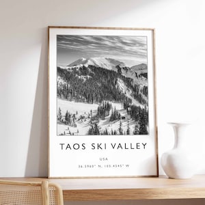 Taos Ski Valley-poster, Taos Ski Valley-print, poster VS skiën, skiën New Mexico print, cadeau Taos Ski Valley, skiën reizen print
