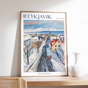 Reykjavik Poster, Reykjavik Travel Print, Iceland Travel Poster, Nordic Decor, Iceland Print, Reykjavik Gift, Reykjavik Travel Poster