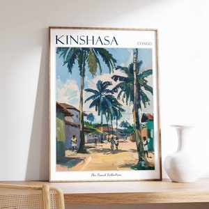 Kinshasa Poster, Kinshasa Travel Print, DRC Travel Poster, African Decor, Congo Art, African Gift, Kinshasa Gift, Kinshasa Travel Poster