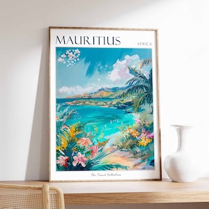 Mauritius Travel Poster: Tropical Island Art Print