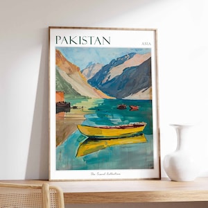 Pakistan Poster, Pakistan Reise-Druck, Pakistanische Dekoration, Botanische Wandkunst, Islamische Reise Poster, Asiatische Kunst, Pakistan Geschenk, Pakistan Kunst