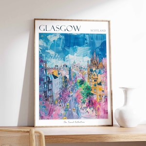 Glasgow Reiseplakat, Glasgow Reisedruck, Schottland Poster, Scottish Reisedruck, Botanische Wandkunst, Glasgow Geschenk, Schottische Kunst