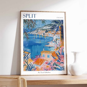 Split Poster, Split Travel Print, Tropical Decor, Sea Wall Art, Split Decor, Croatia Travel Print, Split Gift, Split Travel Poster