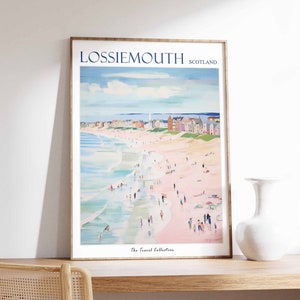 Lossiemouth Poster, Lossiemouth Travel Print, Scotland Travel Poster, Scottish Decor, Tropical Decor, Sea Print, Lossiemouth Travel Poster