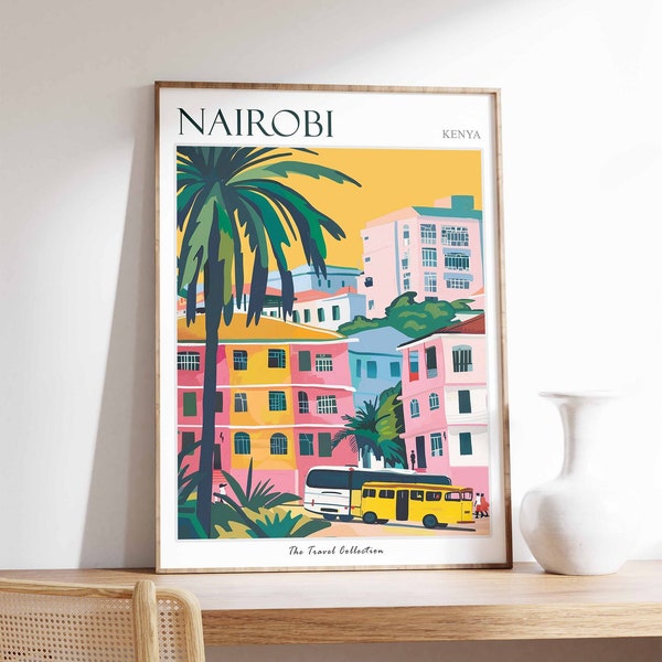Nairobi Poster, Nairobi Travel Print, Tropical Decor, City Wall Art, Nairobi Decor, Kenya Travel Print, Nairobi Gift, Nairobi Travel Poster