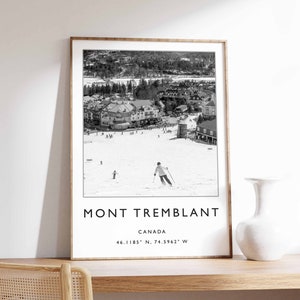 Mont Tremblant Ski Poster, Mont Tremblant Travel Poster, France Ski Print, French Skiing Art, Skiing Wall Art, French Skiing Print