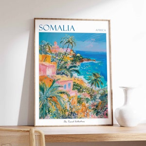 Somalia Poster, Somalia Travel Print, Somalian Travel Poster, African Decor, Tropical Decor, Botanical Art, African Gift, Somalian Gift