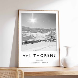 Val Thorens Poster, Val Thorens Ski Print, French Skiing Poster, France Skiing Print, Val Thorens Gift, France Ski Art, Val Thorens Art