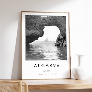 Algarve Travel Print, Portugal Travel Poster, Algarve Gift, Travel Art, Coastal Art, Seaside Decor, Travel Decor, Photographic Print